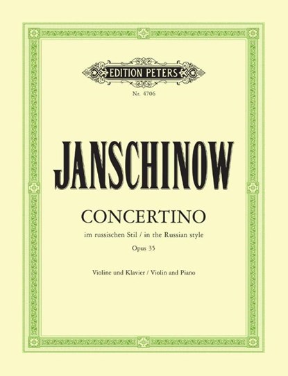 Concertino im russischen Stil op. 35, Alexej Janschinow - Gebonden - 9790014031312