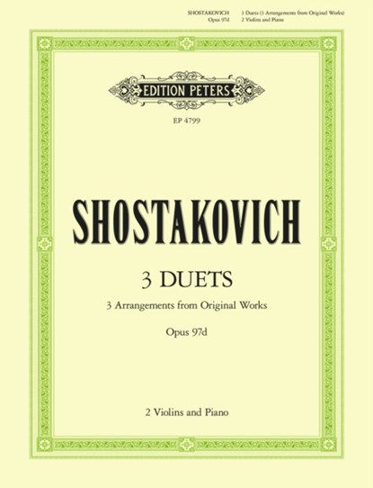 SHOSTAKOVICH 3 DUETS VIOLIN ENSEMBLE, DMITRI SHOSTAKOVICH - Paperback - 9790014031794