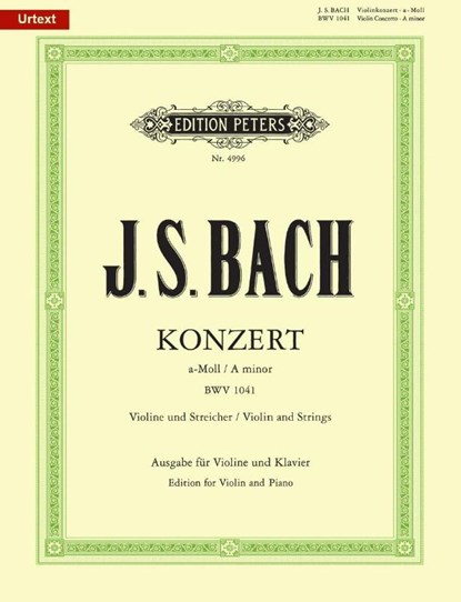 Konzert für Violine, Streicher und Basso continuo a-Moll BWV 1041 / URTEXT, Johann Sebastian Bach - Gebonden - 9790014035334