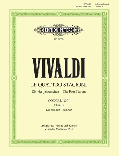 Die Jahreszeiten: Konzert für Violine, Streicher und Basso continuo g-Moll op. 8 Nr. 2 RV 315 "Der Sommer", Antonio Vivaldi - Gebonden - 9790014072469