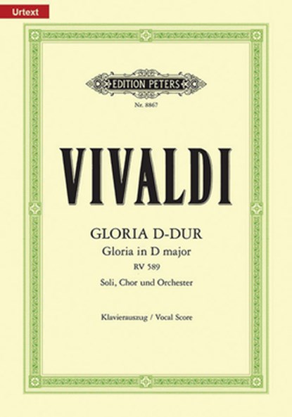 GLORIA IN D RV 589, ANTONIO VIVALDI - Paperback - 9790014102920