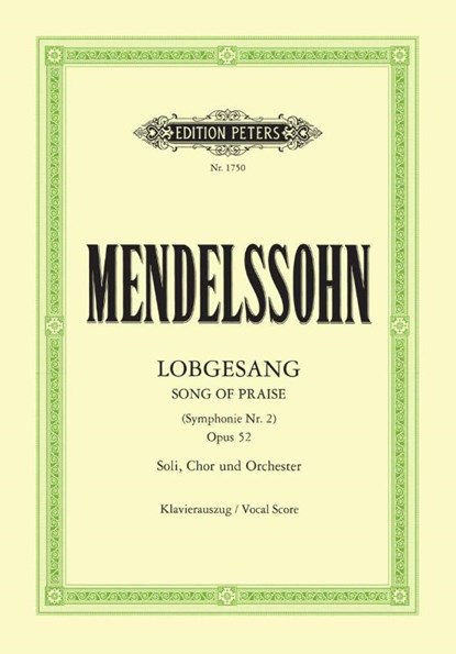 Symphony Nr. 2 (Lobgesang) B-Dur op. 52, Felix Mendelssohn Bartholdy - Paperback - 9790014104177