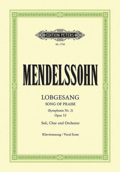Symphony Nr. 2 (Lobgesang) B-Dur op. 52, Felix Mendelssohn Bartholdy - Paperback - 9790014104177