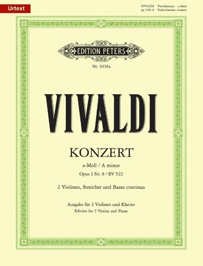 Konzert a-Moll op. 3, Nr. 8 RV 522, Antonio Vivaldi - Gebonden - 9790014107857