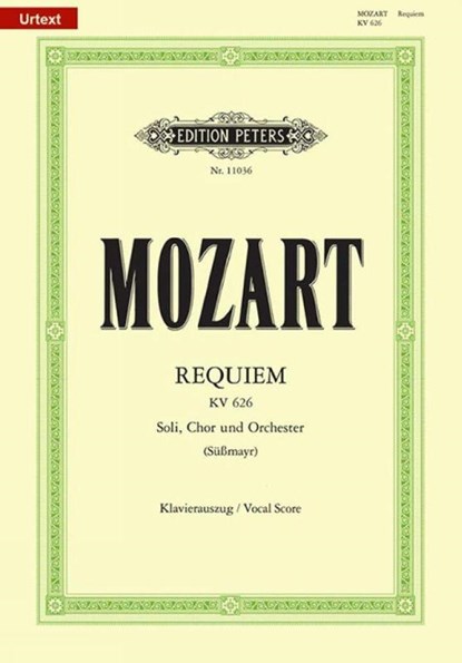 Requiem d-Moll KV 626 / SmWV 105 / URTEXT, Wolfgang Amadeus Mozart - Paperback - 9790014107864