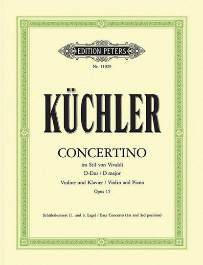 Concertino D-Dur op. 15, Ferdinand Küchler - Gebonden - 9790014109110
