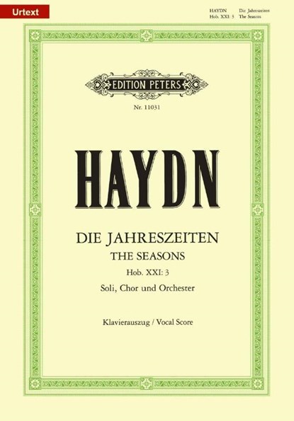 Die Jahreszeiten Hob. XXI: 3 / URTEXT, Joseph Haydn ; Gottfried van Swieten - Paperback - 9790014109394
