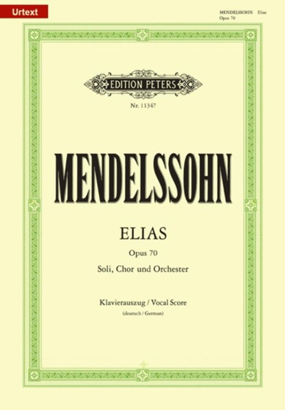 Elias op. 70, Felix Mendelssohn Bartholdy - Paperback - 9790014111861