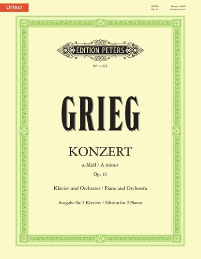 PIANO CONCERTO A MINOR OP 16 URTEXT, EDVARD GRIEG - Paperback - 9790014119546