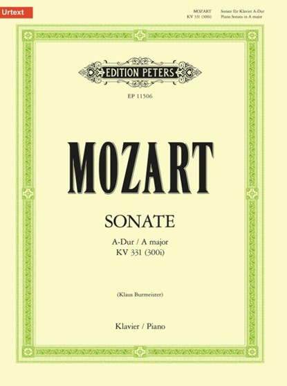 PIANO SONATA A MAJOR K331 300I URTEXT, WOLFGANG AMA MOZART - Paperback - 9790014127015
