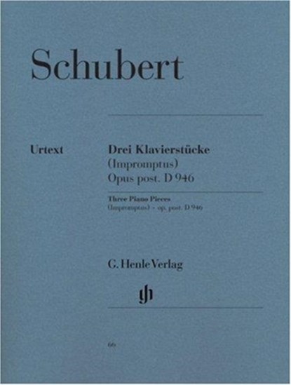 Schubert, Franz - 3 Klavierstücke (Impromptus) op. post. D 946, Franz Schubert - Paperback - 9790201800660