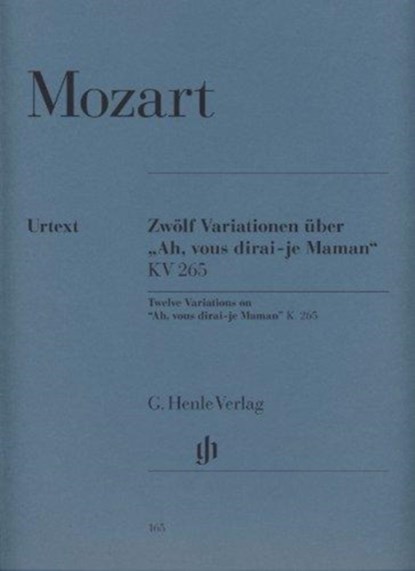 12 Variationen über "Ah, vous dirai-je Maman" KV 265 (300e), Wolfgang Amadeus Mozart - Paperback - 9790201801650
