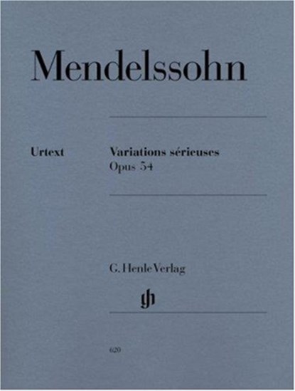Mendelssohn Bartholdy, Felix - Variations sérieuses op. 54, Felix Mendelssohn Bartholdy - Paperback - 9790201806204