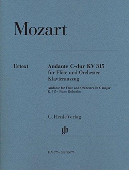 Andante für Flöte und Orchester C-dur KV 315, Wolfgang Amadeus Mozart - Paperback - 9790201806754