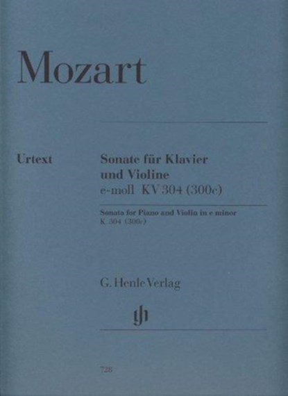 Mozart, Wolfgang Amadeus - Violinsonate e-moll KV 304 (300c), Wolfgang Amadeus Mozart - Paperback - 9790201807287
