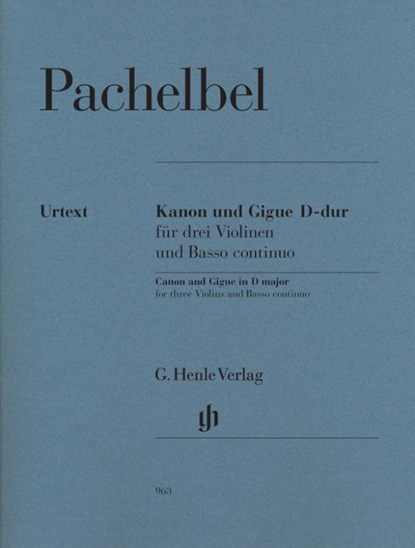 Pachelbel, Johann - Kanon und Gigue D-dur für drei Violinen und Basso continuo, Johann Pachelbel - Paperback - 9790201809632