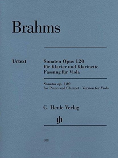 Sonaten Opus 120 für Klavier und Klarinette, Johannes Brahms - Paperback - 9790201809885