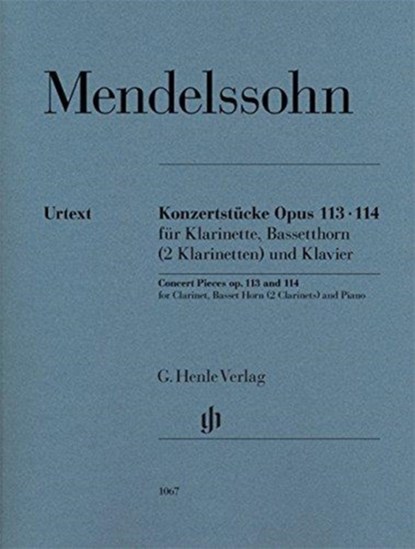 Konzertstücke op. 113 und 114 für Klarinette, Basetthorn (2 Klarinetten) und Klavier, Felix Mendelssohn Bartholdy - Paperback - 9790201810676