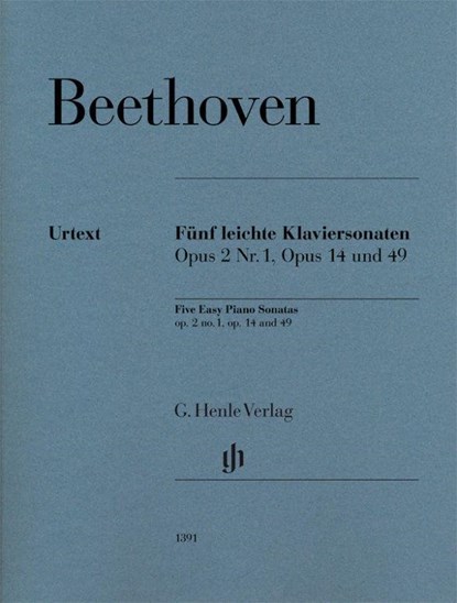 Fünf leichte Klaviersonaten op. 2 Nr. 1, op. 14 und op. 49, Ludwig van Beethoven - Paperback - 9790201813912