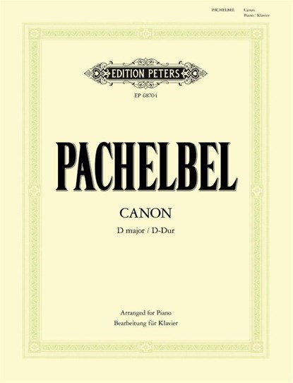 CANON IN D MAJOR PIANO, JOHANN PACHELBEL - Paperback - 9790300761459