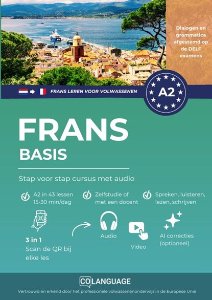 Frans A2 basis: Stap voor stap cursus met audio (Frans leren voor volwassenen), coLanguage Academy - Paperback - 9791388253652