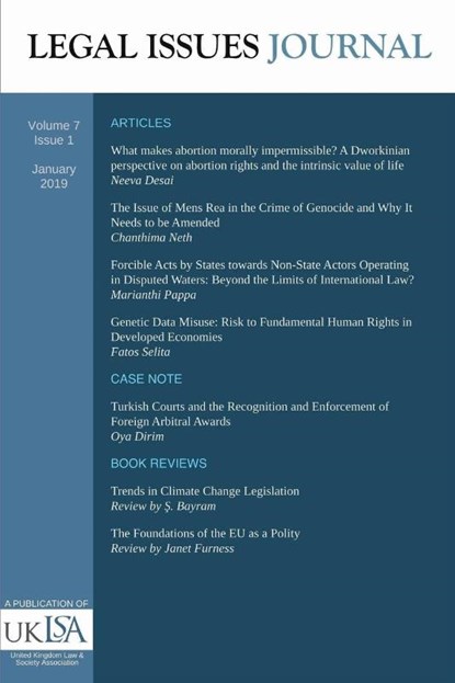 Legal Issues Journal 7(1), United Kingdom Law & Soc. . . Association - Paperback - 9798215319628