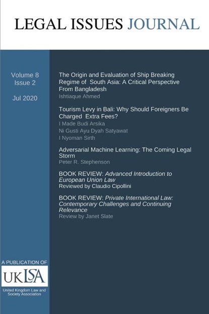 Legal Issues Journal 8(2), United Kingdom Law & Soc. . . Association - Paperback - 9798215396759