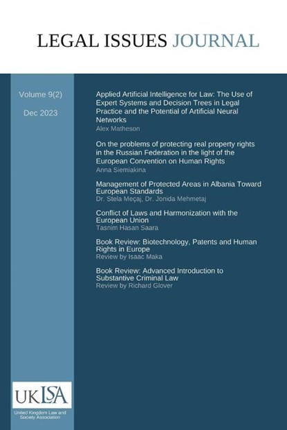 Legal Issues Journal 9(2), United Kingdom Law and Soci Association - Paperback - 9798223423133