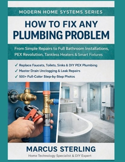 How to Fix Any Plumbing Problem: From Simple Repairs to Full Bathroom Installations, PEX Revolution, Tankless Heaters & Smart Fixtures, Marcus Sterling - Paperback - 9798246761700