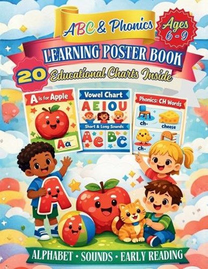 ABC & Phonics Learning Poster Book Ages 6-9, Curiousminds Studio - Paperback - 9798254585169