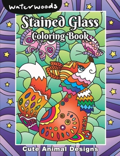 Stained Glass Coloring Book - Cute Animals Designs, Waterwoods Media - Paperback - 9798330493883