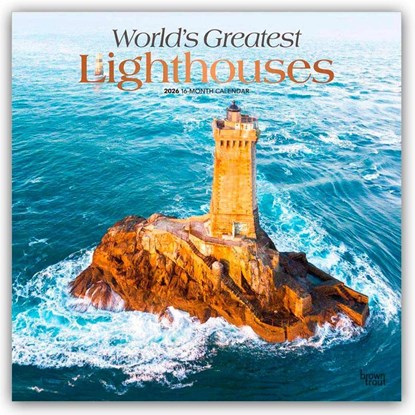 Lighthouses, World's Greatest 2026 Square Flap Foil Calendar, Browntrout Publishers - Paperback - 9798330704385