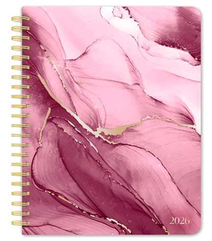 Crackled Blush 2026 6 X 7.75 Inch Weekly Desk Planner Foil Stamped Cover, Browntrout - Gebonden - 9798330707904