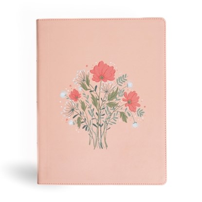 CSB Illustrator's Notetaking Bible, Large Print Edition, Peach Bouquet Leathertouch, Csb Bibles by Holman - Gebonden - 9798384515913