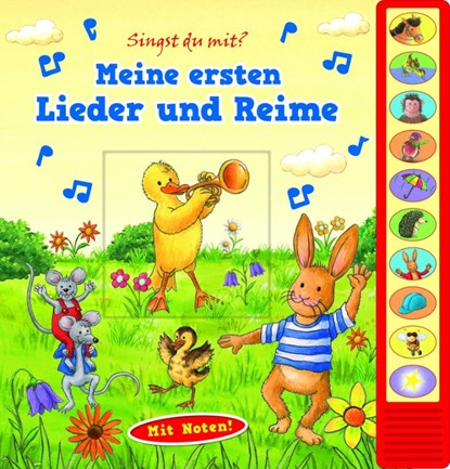 Meine ersten Lieder und Reime - Pappbilderbuch zum Vorlesen - Liederbuch mit 10 Melodien, Phoenix International Publications Germany GmbH - Gebonden - 9798384602439