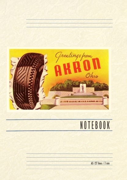 Vintage Lined Notebook Greetings from Akron, Found Image Press - Paperback - 9798385440771