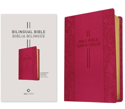 Bilingual Bible / Biblia bilingue NLT/NTV (LeatherLike, Pink Rose), Tyndale House Publishers - Gebonden - 9798400500794