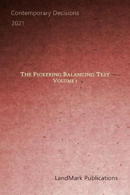 The Pickering Balancing Test, PUBLICATIONS,  Landmark - Paperback - 9798517463623