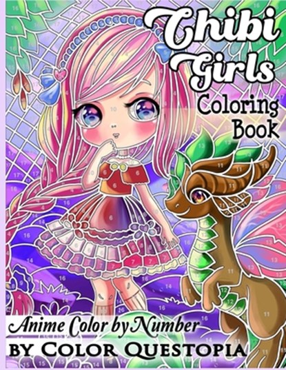 Chibi Girls Coloring Book Anime Color by Number, Color Questopia - Paperback - 9798679163393