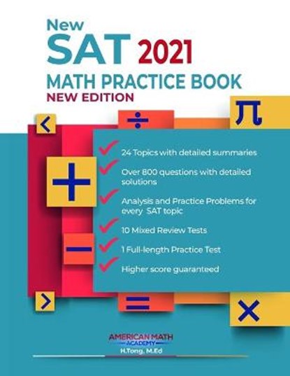 New SAT 2021 Math Practice Book, ACADEMY,  American Math - Paperback - 9798683560492