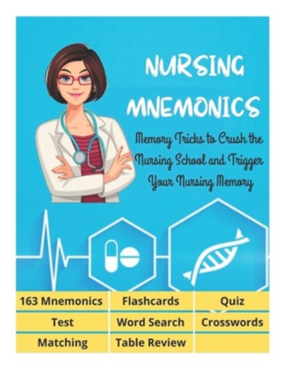 NURSING MNEMONICS - 163 Mnemonics, Flashcards, Quiz, Test, Word Search, Crosswords, Matching, Table Review, David Fletcher - Paperback - 9798713342463