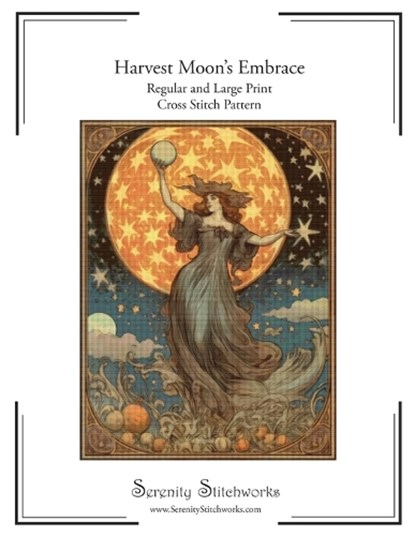 Harvest Moon's Embrace Cross Stitch Pattern: Regular and Large Print Cross Stitch Chart, Carmen Wolf - Paperback - 9798861907637