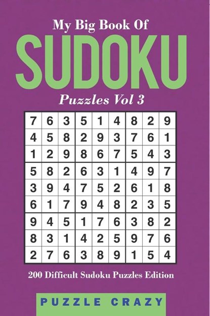 My Big Book Of Soduku Puzzles Vol 3, Puzzle Crazy - Paperback - 9798869448750