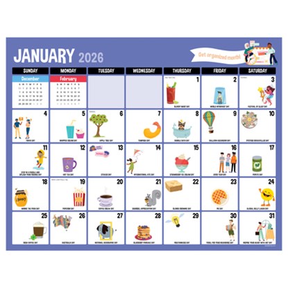 Cal 2026- Every Day's a Holiday Large Desk Pad Monthly Blotter, TF Publishing - Gebonden - 9798889615187