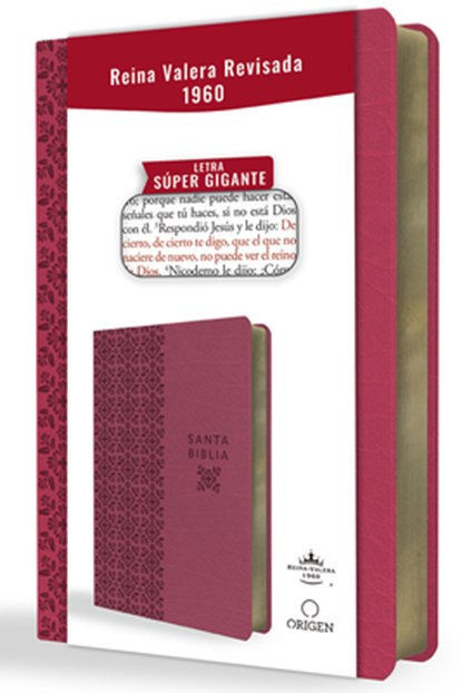 Biblia Reina Valera Revisada 1960 Letra Súper Gigante, Símil Piel Fucsia Rosada / Spanish Bible Rvr 1960 Super Giant Print, Fuchsia Pink Leathersoft, Reina Valera Revisada 1960 - Paperback - 9798890980045