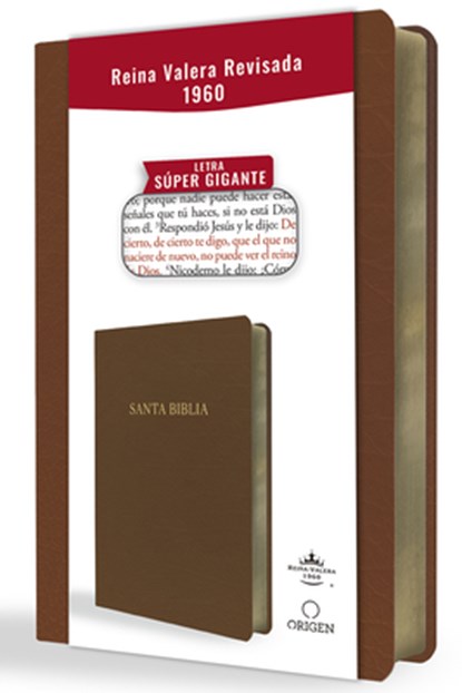 Biblia Reina Valera Revisada 1960 Letra Súper Gigante, Símil Piel Marrón / Spanish Bible Rvr 1960 Super Giant Print, Brown Leathersoft, Reina Valera Revisada 1960 - Paperback - 9798890980755