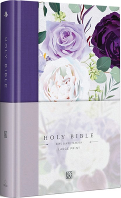 KJV Holy Bible, Large Print Medium Format, Purple Cloth Hardcover with Floral Design, Ribbon Marker, Red Letter, Origin - Gebonden - 9798890981868