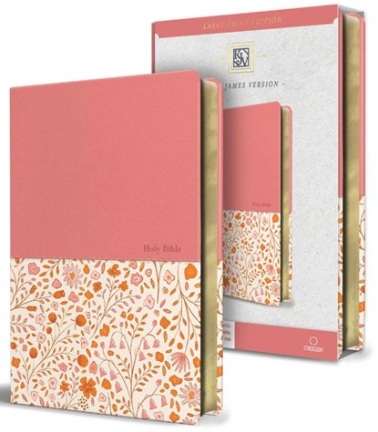 KJV Holy Bible, Large Print Handy Size Format, 2 Piece Pink Floral Leathersoft with Ribbon Marker, Red Letter, King James Version - Gebonden - 9798890985491