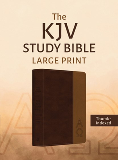 The KJV Study Bible, Large Print (Indexed) [Two-Tone Brown Alpha & Omega], Barbour Bibles - Paperback - 9798891511491