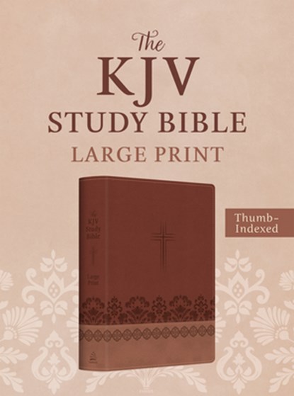 The KJV Study Bible, Large Print (Indexed) [Rose & Chestnut Cross], Barbour Bibles - Gebonden - 9798891511507